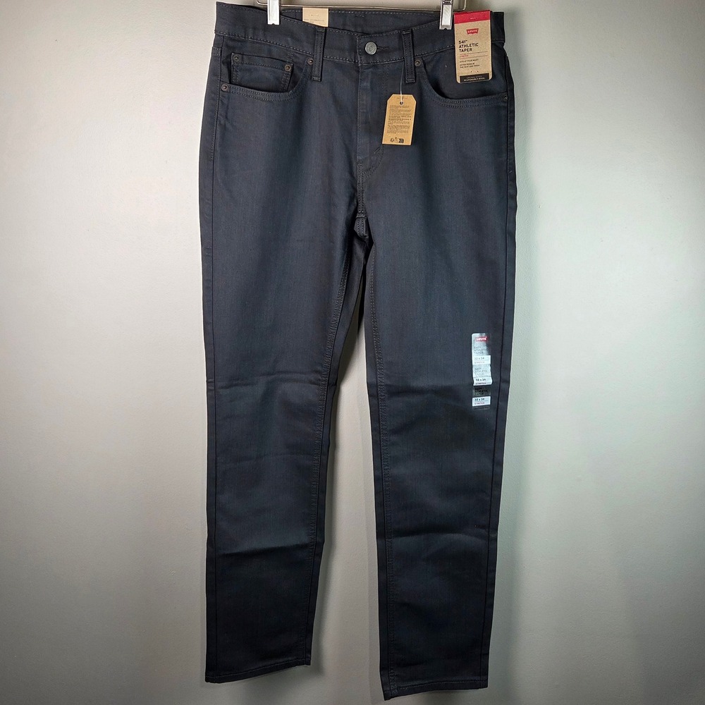 Levi's 541 Athletic Taper Men 32x34 Dark Grey NEW Coated Look Jeans 18181-0005